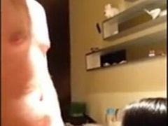 Japanese Transgirl Drinks White Thug Jism