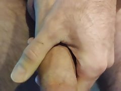 Dripping precum after fast morning stroke