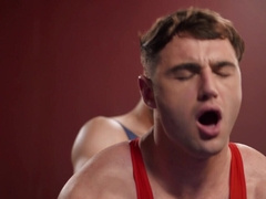 Horny wrestlers take a break to fuck in the ass