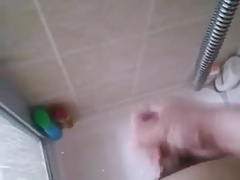 fat man cum in shower