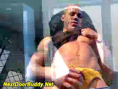 Buff first-timer spunk drenched