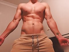 Amazing Muscled Twink wanks his hard cock and cums