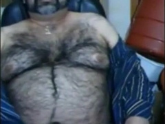 Hairy Bear Daddy Stroking Big Cock