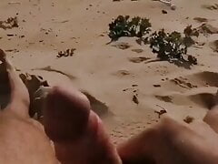 Beach play sex wank outdoor