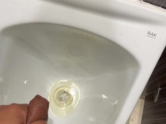 Public restroom fap and jack with a red-hot otter man! giant lollipop!