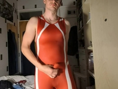 Cheeky British Edging in Asics Grappling Singlet