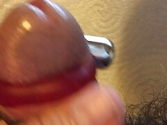Cum shot using vibrating cock ring