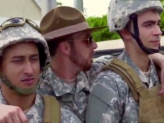 Naked asian army men in action