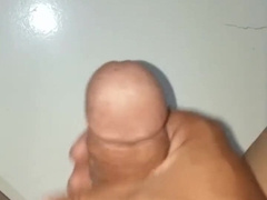 Teenager jacking off wood