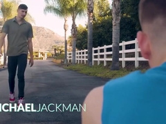 Twink stuck up on the road saved by stud and ass fucked