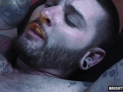 Tattooed dude gets a hot cumshot after getting his ass pounded