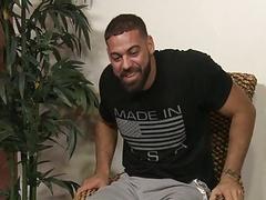 Latino's masturbation leaves him with jizz all over his feet