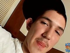 Straight young lad Deuces cums load after masturbating