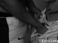 Erotic ass fucking and cock sucking by muscular buddies Devin Franco and Caged Jock