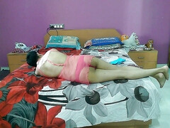 Sexy sissy crossdresser femboy Sweet Lollipop in a sexy sheer babydoll and pantie.