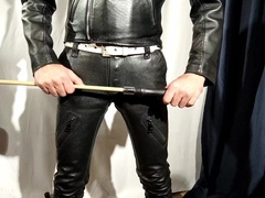 LEATHER DOM SPEAR STICK SMACKING