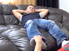 gay dudes feet gets tongued