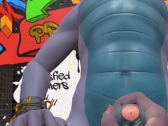 POV Sucking off your straight dragon buddy in a public restroom for a messy facial