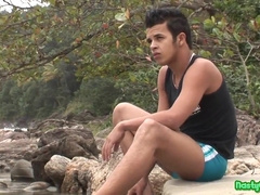 Young Boyfriend gets his tight ass pounded hard by his BFF on the beach - Stiffy on the beach!