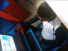 Str8 spy guy cum in his hand in cyber cafe