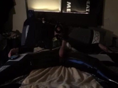 Youngster's Naughty Spandex Self-Restrain bondage Sesh with a Bang-out Plaything