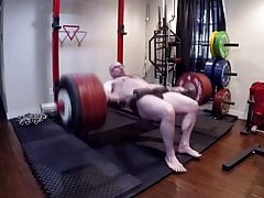 Bald Gay Man with Spectacles Does Big Sexy Workout