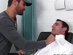 Dominated hunk has to lick these dirty feet