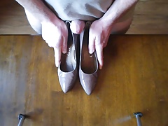 Cum on wife's friend's shoes again