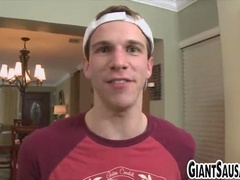 Large meatpipe guy gargled and nailed by a lean arse