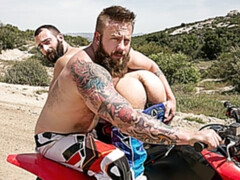 Aaron Bruiser and Stephen Harte ride ATVs and fuck hard