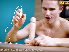 Fit boy Mariano Basso riding that rubber dildo