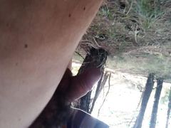 Nude Walking in the Forest with Random Pee