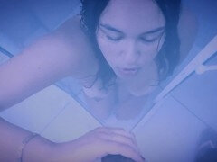 浴室, 緊縛, カップル, 口内発射, なめる, 奴隷, フェラする, ヤリマンの