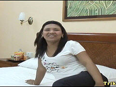 TRIKEPATROL Thick Asian Lets Big lollipop Stuff Her clean-shaved vag