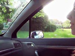 Tussi, Blasen, Braunhaarige, Auto, Hardcore, Im freien
