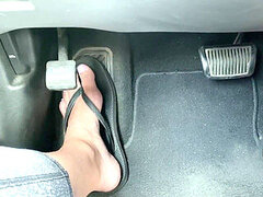 Pedal pumping, flip flops, foot fetish