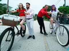 ブロンド, フェラチオ, チン, バック, グループ, オージー, ティーン, オッパイの