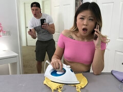 Aziatisch, Kont, Blond, Pijpbeurt, Hondjeshouding, Vingeren, Rok, Tiener