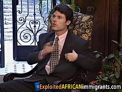 Pijpbeurt, Zwart, Europees, Groep, Interraciaal, Zoenen, Vrijster, Uniformpje