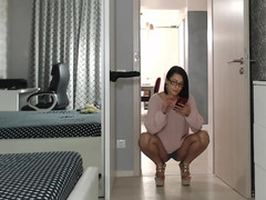 Bruinharig, Seksspeelgoed, Voeten fetish, Hakken, Moeder die ik wil neuken, Alleen, Vibrator, Webcamera
