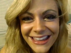 Hot Blonde Chick fucking dildo and squirting