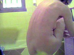 Cuarto de baño, Peludo, Maduro, Mamá, Ducha, Espía, Voyeur
