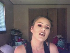 Teen slut, talking, smoking