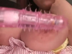 Asiático, Tetas grandes, Loco, Consolador, Peludo, Japonés, Masturbación, Puta