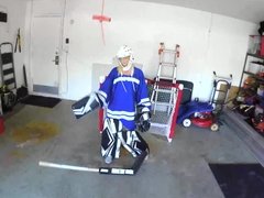 Kenzie Kai sucks & fucks her bf wearing a hockey uniform