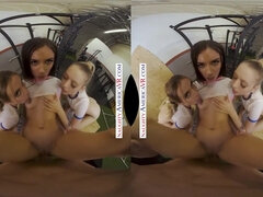 Blonde, Brunette, Dick, Hd, Licking, Reality, Rough, Tits