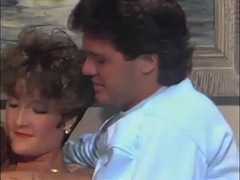 美女, ブロンド, フェラチオ, 茶髪の, レズビアン, 三人, オッパイの, ヴィンテージ