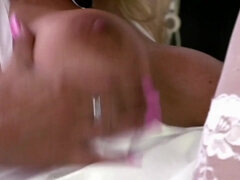 MMV Blondes - Cum on her oiled nurse's tits after fucki - Hardcore