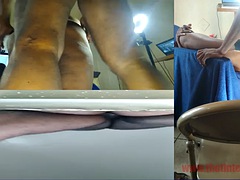 Biseksueel, Mollig, Sperma, Sperma shot, Zwart, Hardcore, Buiten, Slet