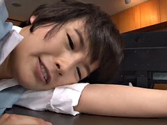 Chica, Japonés, Oficina, Público, Adolescente